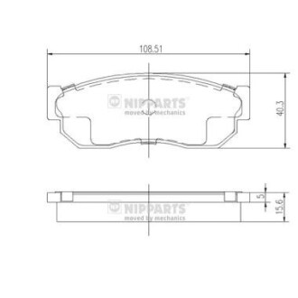 Комплект тормозных накладок nipparts j3601001