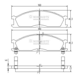 Гальмівні колодки nipparts j3601037