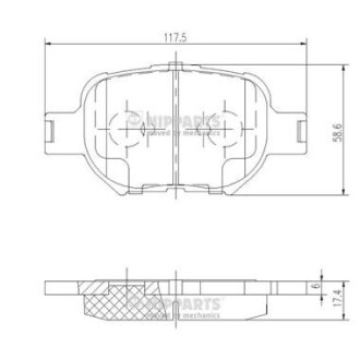 Гальмівні колодки nipparts j3602091