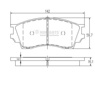 Гальмівні колодки nipparts j3603040