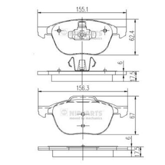 Гальмівні колодки nipparts j3603063