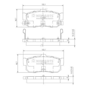 Гальмівні колодки nipparts j3611034