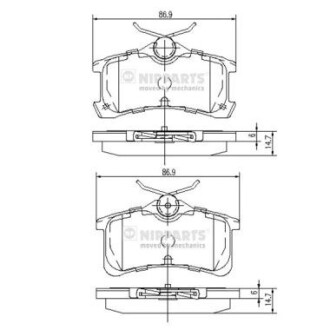 Гальмівні колодки nipparts j3612026