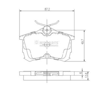 Гальмівні колодки nipparts j3614015