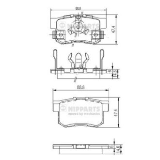 Гальмівні колодки nipparts j3614017