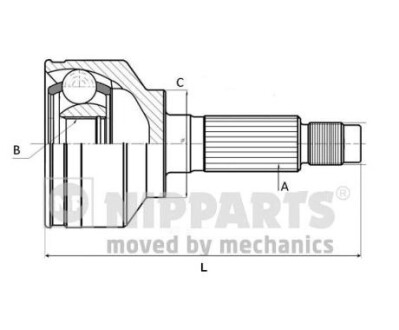 Комплект шарнірів, приводний вал nipparts n2824166