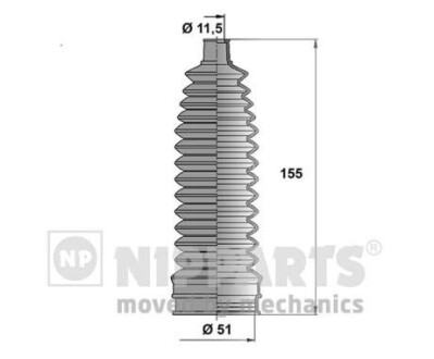 Пильовик рульового механізма nipparts n2841035