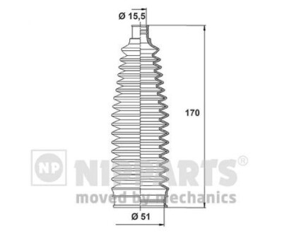 Пильовик рульового механізма nipparts n2843024