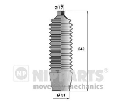 Пильовик рульового механізма nipparts n2855001