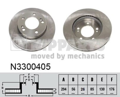 Гальмівний диск nipparts n3300405