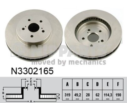 Гальмівний диск nipparts n3302165