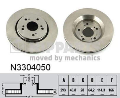 Гальмівний диск nipparts n3304050