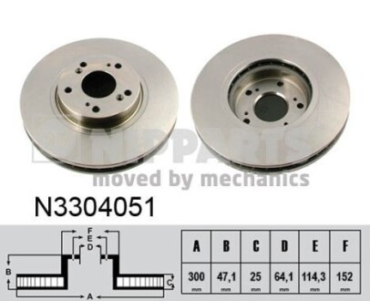 Гальмівний диск nipparts n3304051