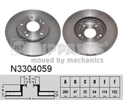 Гальмівний диск nipparts n3304059