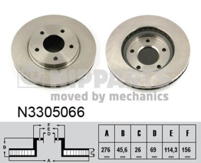 Гальмівний диск nipparts n3305066