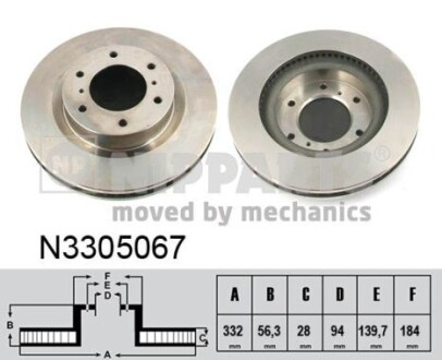 Гальмівний диск nipparts n3305067