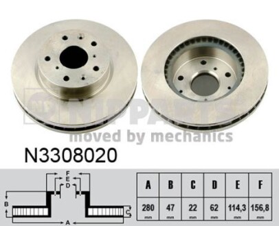 Гальмівний диск nipparts n3308020