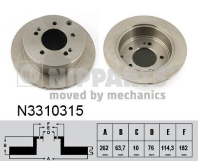 Гальмівний диск nipparts n3310315