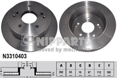 Гальмівний диск nipparts n3310403