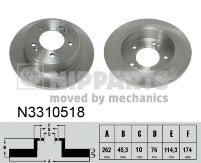 Гальмівний диск nipparts n3310518