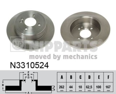 Гальмівний диск nipparts n3310524