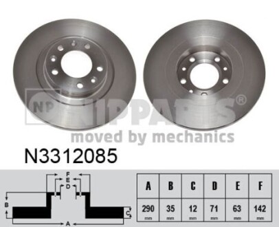 Гальмівний диск nipparts n3312085