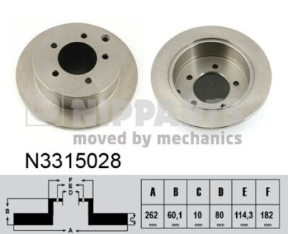 Гальмівний диск nipparts n3315028