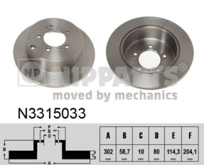 Гальмівний диск nipparts n3315033