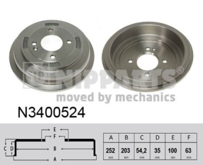 Гальмівний барабан nipparts n3400524