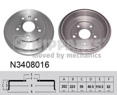 Гальмівний барабан nipparts n3408016