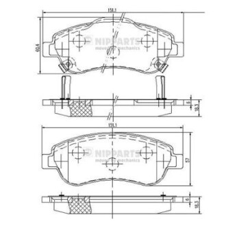 Гальмівні колодки nipparts n3604066