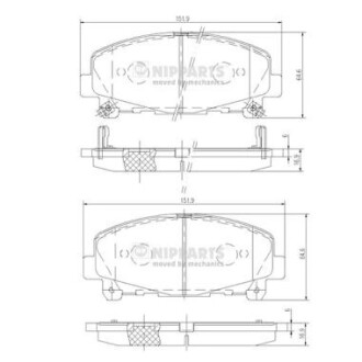 Гальмівні колодки nipparts n3604069