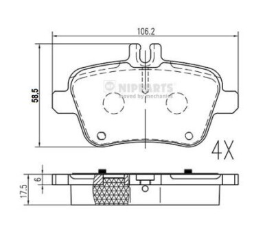 Гальмівні колодки nipparts n3611063