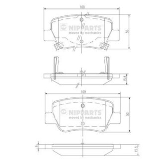 Гальмівні колодки nipparts n3612042