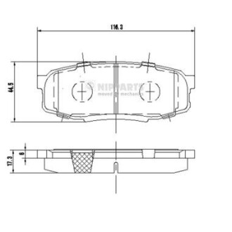 Гальмівні колодки nipparts n3612043