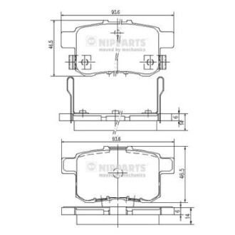 Гальмівні колодки nipparts n3614020