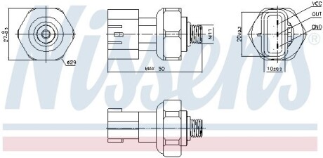 Датчик давления кондиционера TOYOTA / LEXUS nissens 301090