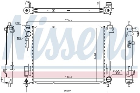 Радіатор охолодження nissens 606734