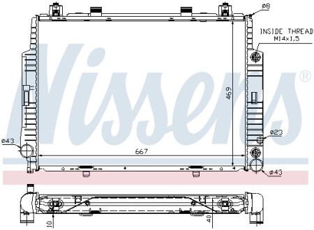 Радіатор охолодження MERCEDES S-CLASS W140 (91-) nissens 62716A