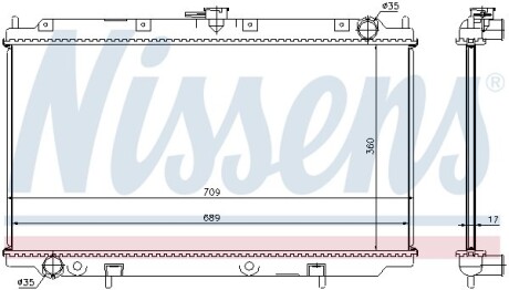 Радіатор охолодження NISSAN PRIMERA (P11, W11) (96-) nissens 62927A