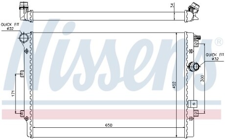 Радіатор системи охолодження nissens 65015