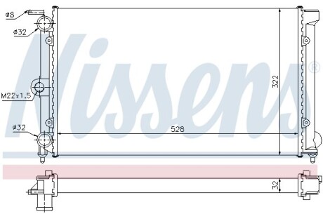 Радіатор охолодження VW PASSAT B2 (80-) 1.6-1.8 nissens 651111