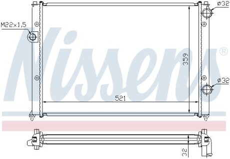 Радіатор охолодження VW PASSAT B4 (93-) nissens 652511