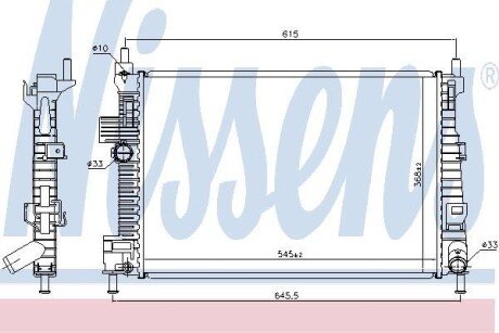 FORD Радіатор системи охолодження двигуна C-MAX II 10-, GRAND C-MAX 10- nissens 66869