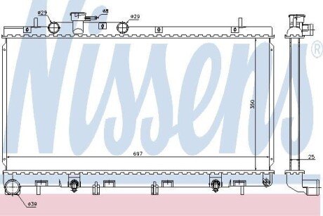 SUBARU Радіатор охолодження з АКПП Outback 3.0 00- nissens 67729