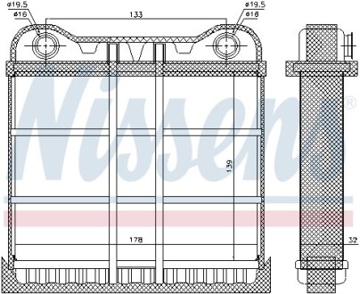 Радіатор опалювача салону nissens 70225