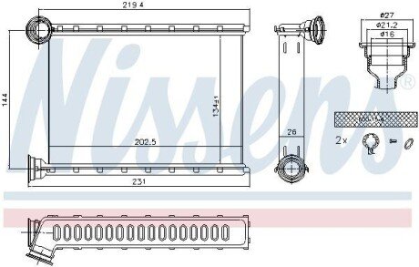 OPEL Радіатор опалення MERIVA B 10- nissens 707079