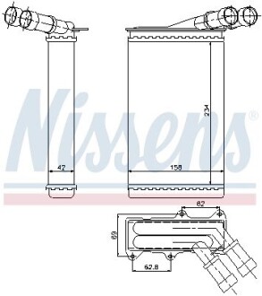 Радіатор опалювача салону nissens 71146