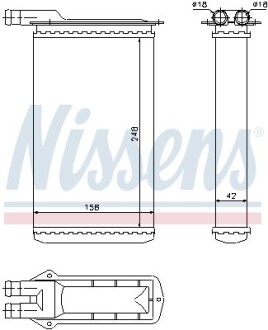 Радіатор опалювача салону nissens 71942