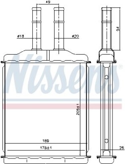 Радиатор отопителя салона nissens 76505